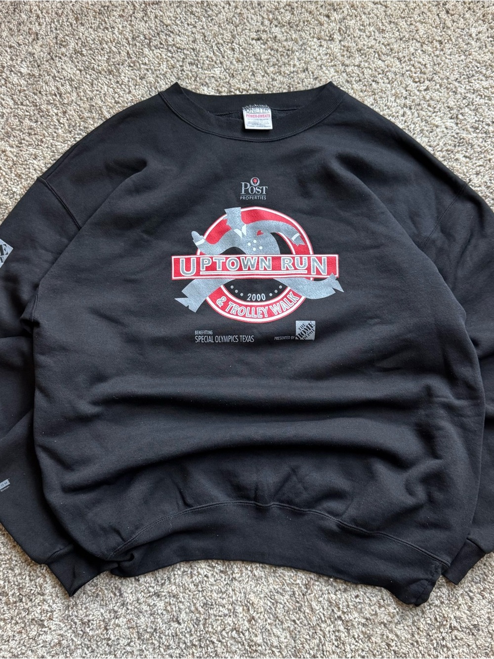 Vintage 2000 Oneita Power Sweats Uptown Run Trolley Walk USA Sweatshirt XL Y2K